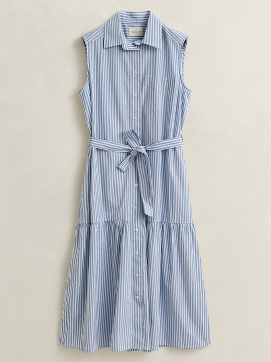 Καλοκαιρινό Midi Σεμιζιέ Φόρεμα Lightblue