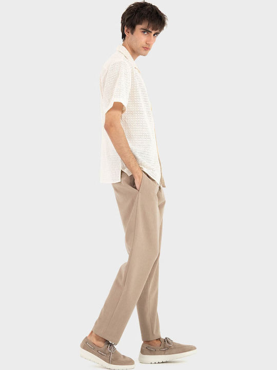 Short Sleeve Cotton Shirt Ecru