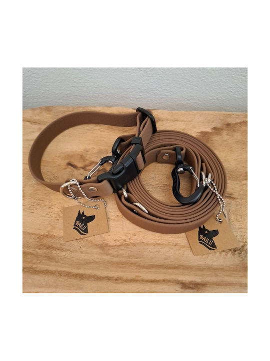Κολάρο Σκύλου Hexa Brown Αδιάβροχο Bailu M 30 45 Πλάτος 2cm