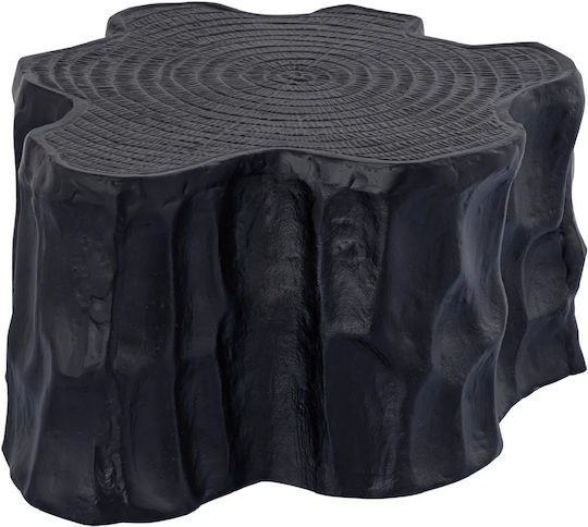 Masă Laterală Rotundă Din Aluminiu Neagră L44xL38xÎ23cm