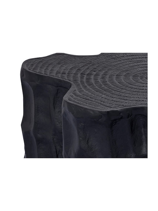 Round Black Aluminum Side Coffee Table W44xL38xH23cm