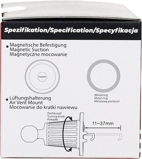 Einparts Стойка за автомобил за мобилен телефон с магнит MagSafe Черна