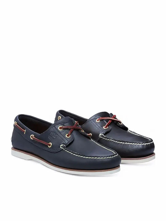 2 Eye Leder Herren Boat Shoes Saphir Blau