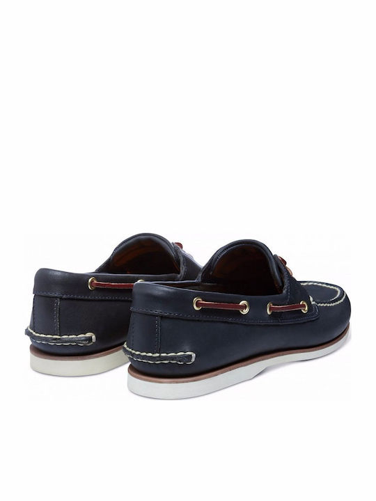 2 Eye Leder Herren Boat Shoes Saphir Blau