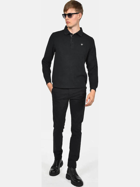 Men's Trousers Chinos Elastic Slim Fit Black