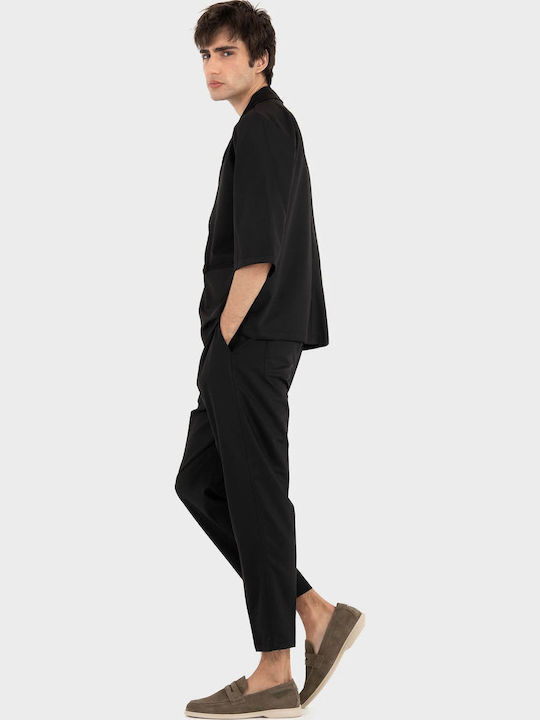 Παντελόνι Ελαστικό σε Tapered Γραμμή Black