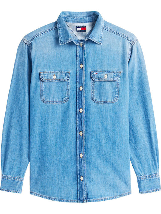 Μακρυμάνικο Γυναικείο Πουκάμισο Denim Light
