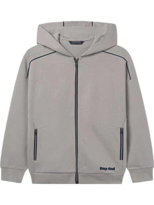Kids Sweatshirt Cardigan With Hood And Pockets Grey