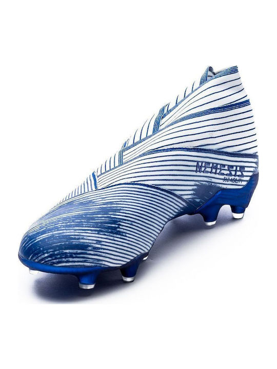 adidas Nemeziz 19+ FG Football Shoes with Cleats FG Cloud White Royal Blue