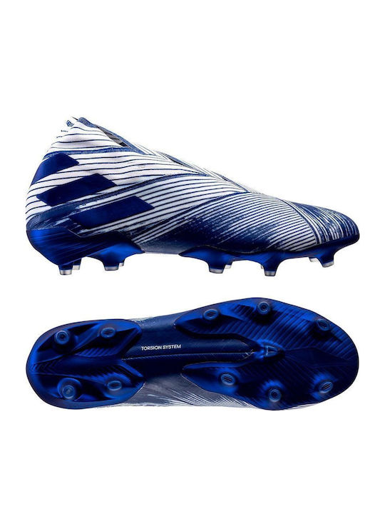 adidas Nemeziz 19+ FG Football Shoes with Cleats FG Cloud White Royal Blue
