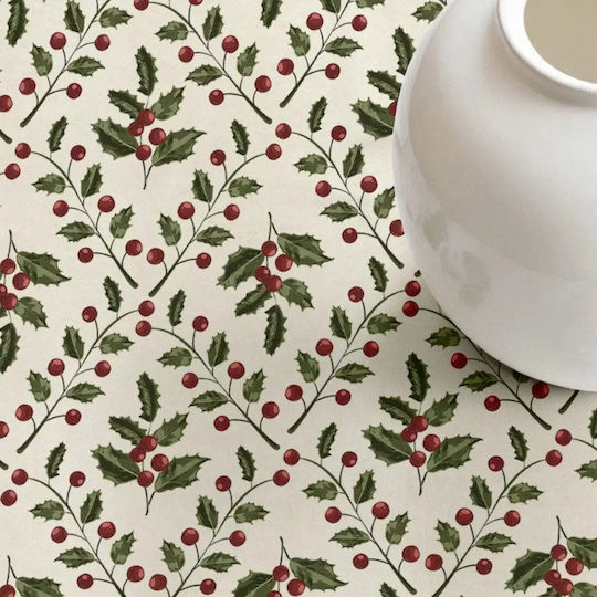 Phos & Gaia Christmas Tablecloth with Flowers & Branches