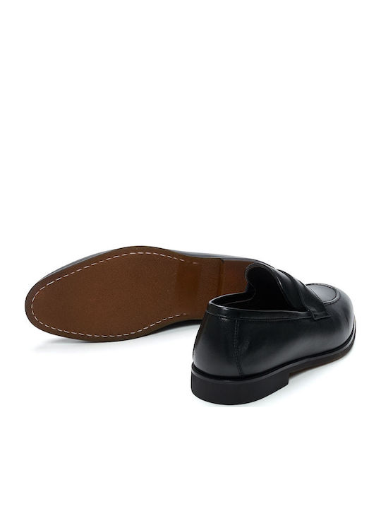 Δερμάτινα Ανδρικά Loafers σε Μαύρο Χρώμα