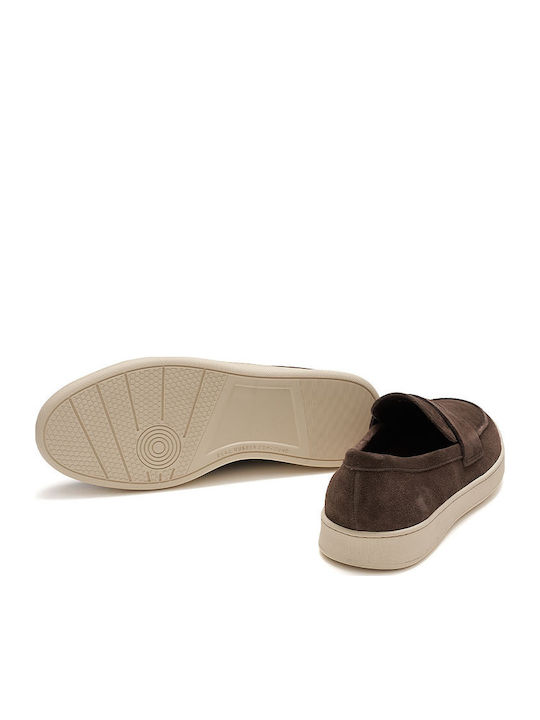 Suede Ανδρικά Loafers σε Καφέ Χρώμα