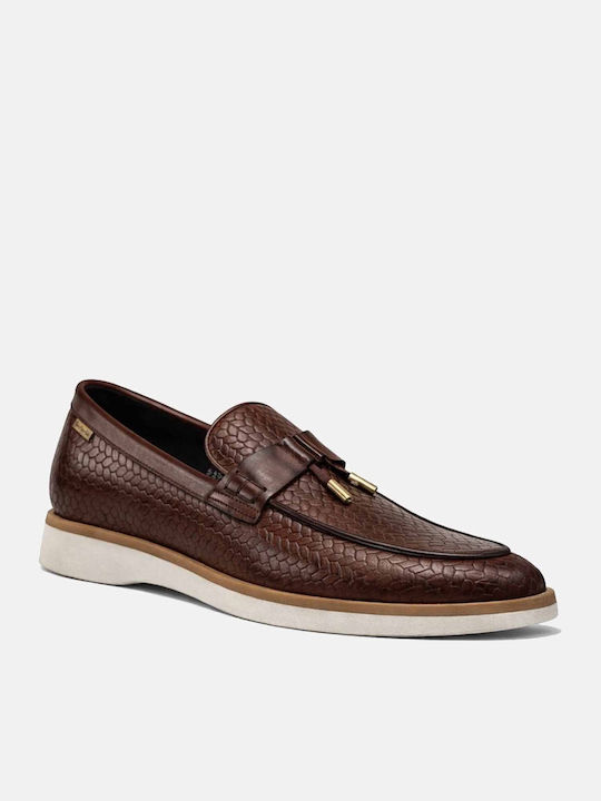 Δερμάτινα Ανδρικά Loafers σε Καφέ Χρώμα