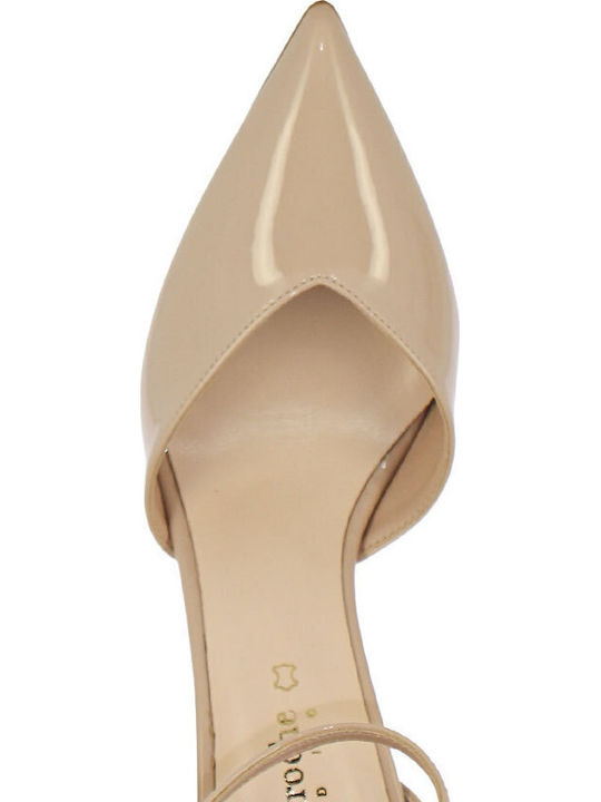 Leather Heels with High Heel Pink