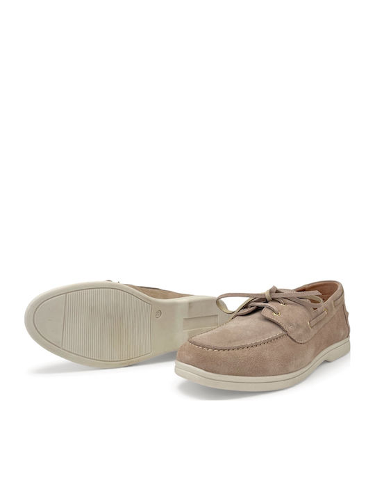 Δερμάτινα Γυναικεία Loafers σε Μπεζ Χρώμα