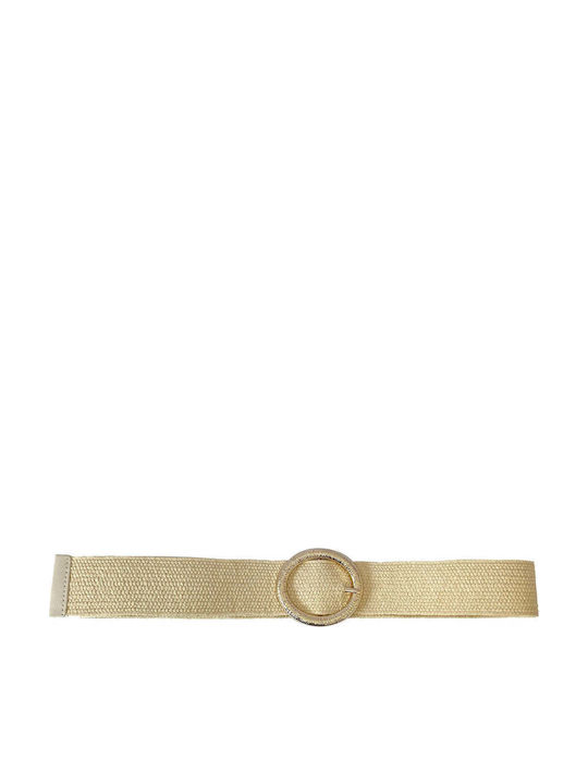 Ansın Breite Elastische Damen Gürtel Beige