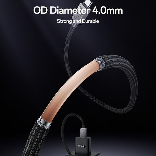 Datenkabel Type-c Zu Type-c Pd 60w 480mbps 1.2m Zinklegierung Yesido Schwarzes