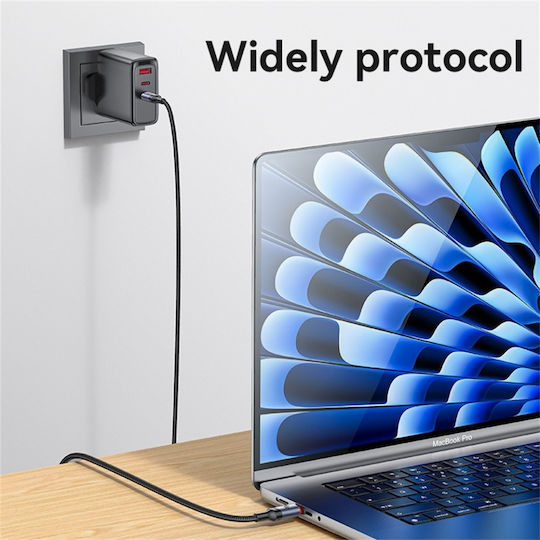 Data Cable Type-c To Type-c 240w 480mbps Nylon 2m Yesido Black