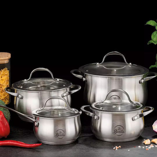 La Bonita Stainless Steel Pots Set 4pcs