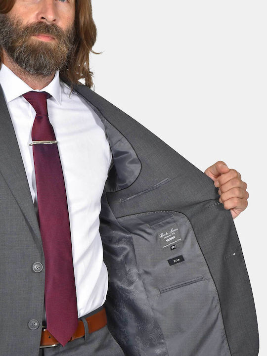Winter Men's Suit with Slim Fit Grey