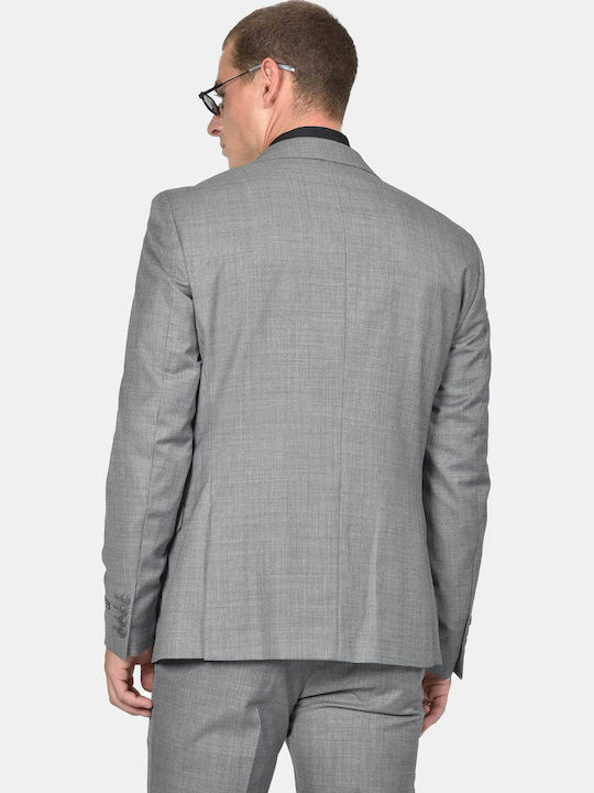 Winter Men's Suit with Slim Fit Grey