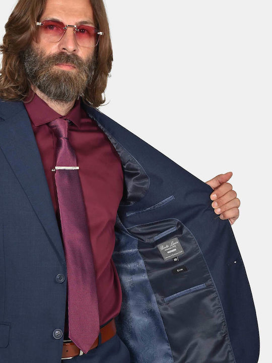 Winter Men's Suit with Slim Fit Blue