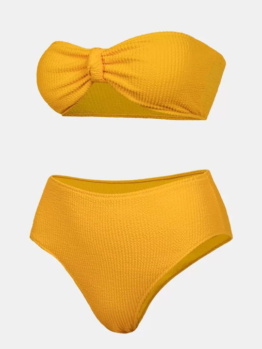Set Bikini Ψηλόμεσο Κίτρινο