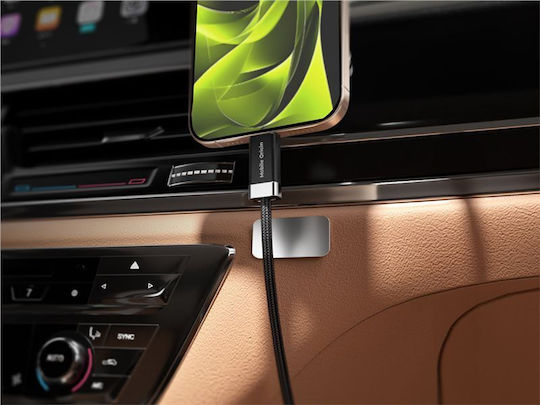 Mobile Origin Magnetic / Braided USB 2.0 Cable USB-C male - USB-C / USB-A 27W Μαύρο 1.5m MO-27WMS-CB6