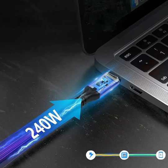 Wozinsky Video Cable USB-C male - Thunderbolt 4 240W PD Μαύρο 1.5m