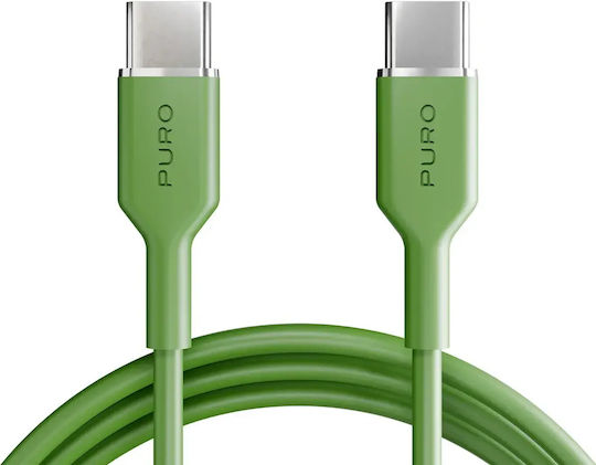 Puro Icon USB 2.0 Cable USB-C male - USB-C 60W Πράσινο 1.5m