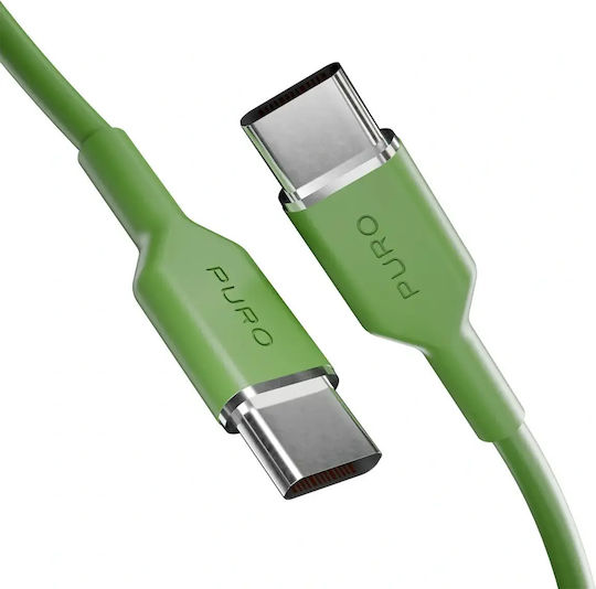 Puro Icon USB 2.0 Cable USB-C male - USB-C 60W Πράσινο 1.5m
