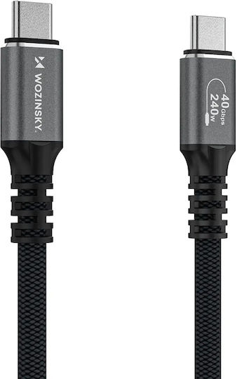 Wozinsky Video Cable USB-C male - Thunderbolt 4 240W PD Μαύρο 2m WPS-UY42S