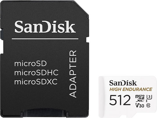 Sandisk High Endurance microSDXC 512GB Клас 10 UHS-I 100MB/s с адаптер