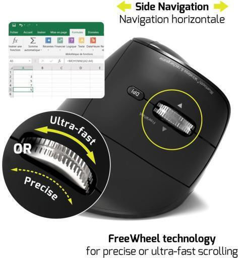 Port Designs Ασύρματο Εργονομικό Bluetooth Ποντίκι Μαύρο