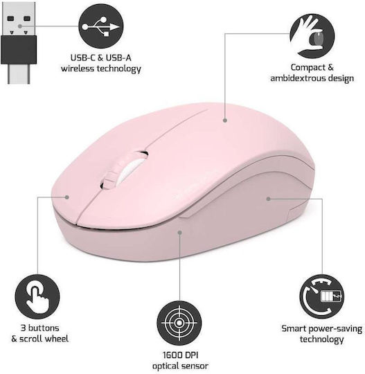 Port Designs Kabellos Maus Rosa