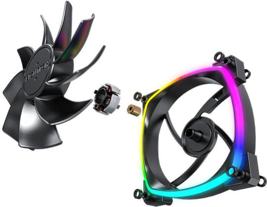 Montech Reverse Blade Case Fans 76.2mm (59cfm) with ARGB Lighting and 4-Pin PWM / 3-Pin Connection 3pcs