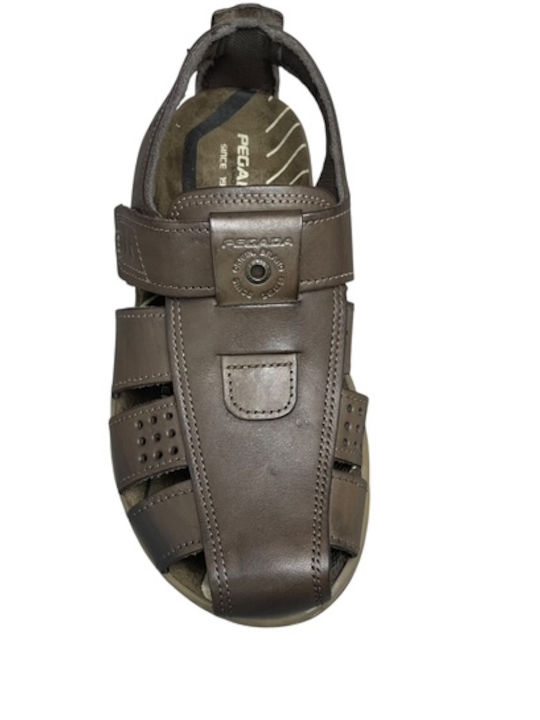 Leather Men's Sandals In Brown Colour AN-03270-2-6