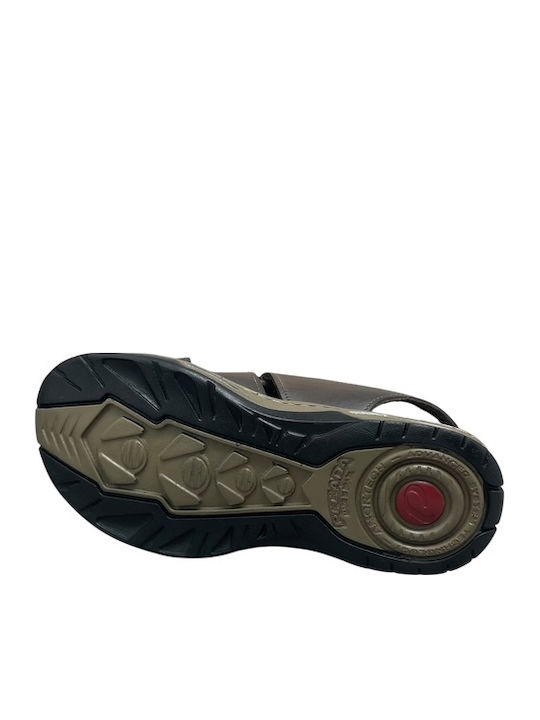 Leather Men's Sandals In Brown Colour AN-03270-2-6