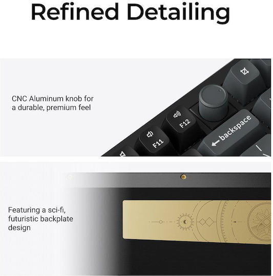 Keychron Q3 Ultra 8K Q3U-M1 Безжична Гейминг Механична Клавиатура Tenkeyless с Keychron Silk POM Червени Суичове и RGB Осветление (Английски US)