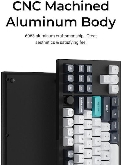 Keychron Q3 Max QMK/VIA Q3M-M4 Wireless Gaming Mechanical Keyboard Tenkeyless with Gateron Jupiter Banana Switches and RGB Lighting (English US) Carbon Black