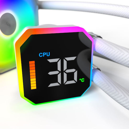 Montech HYPERFLOW DIGITAL 240 Υδρόψυξη AIO CPU με 2 Ανεμιστήρες 120mm και RGB Φωτισμό Λευκή