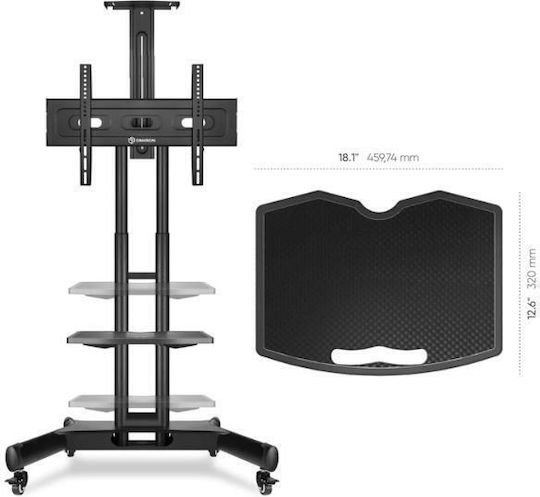 Tv Set Acc Shelf Mobile Stand Black Apt1551-b Onkron