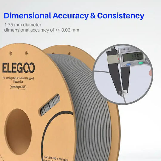 Elegoo PLA 3D Printer Filament 1.75mm Λευκό 1kg 1τμχ (Spool)