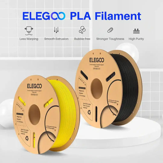 Elegoo PLA 3D Printer Filament 1.75mm Γκρι 1kg 1τμχ (Spool)