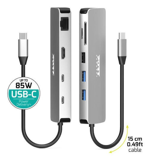 Port Designs USB-C Докинг Станция Сив
