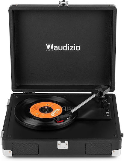Audizio RP111BK 102.035 Куфар Грамофон с Ремъчно Задвижване Предусилвател и Вградени Говорители Черен