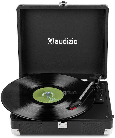 Audizio RP111BK 102.035 Куфар Грамофон с Ремъчно Задвижване Предусилвател и Вградени Говорители Черен