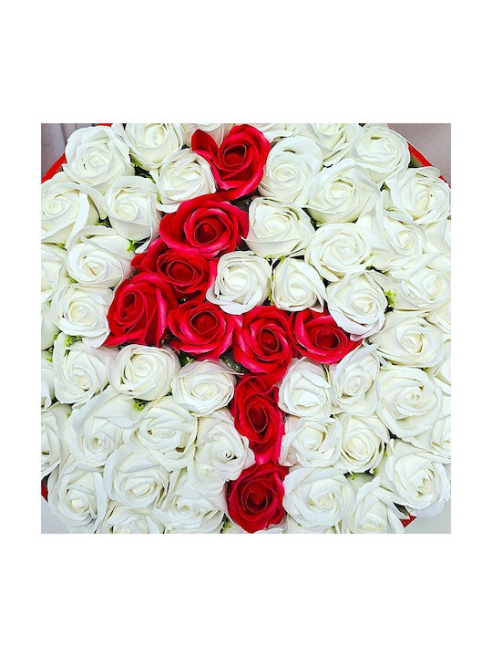 Floral Arrangement Number 4 55 Soap Roses In A Red Velvet Round Box Floral Arrangement Number 4 55 Soap Roses In A Red Velvet Round Box