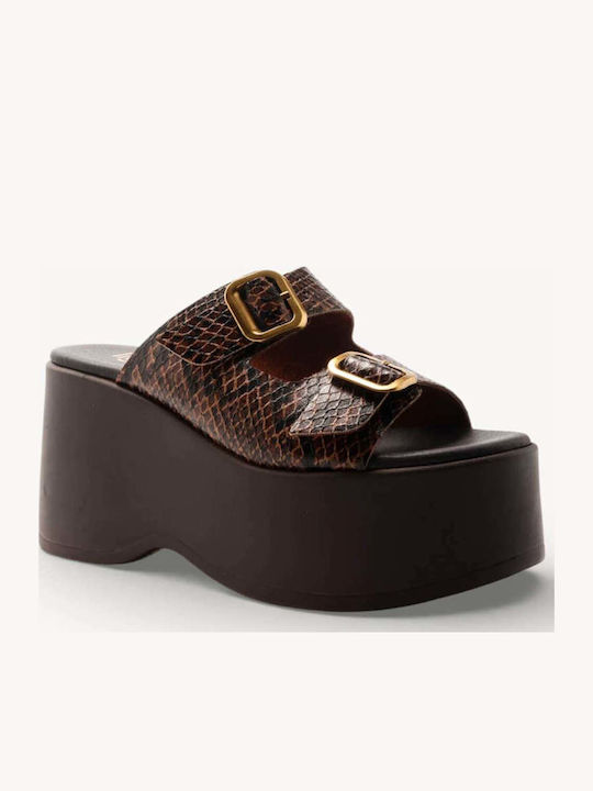 Maro Papuci Cu Toc Înalt Textură Snake Print
